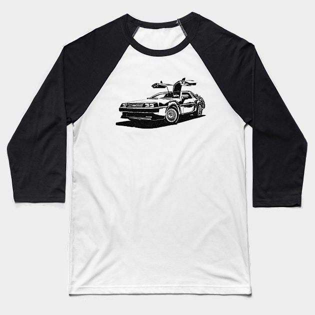 Back to the Future - DMC DeLorean Baseball T-Shirt by RetroPandora